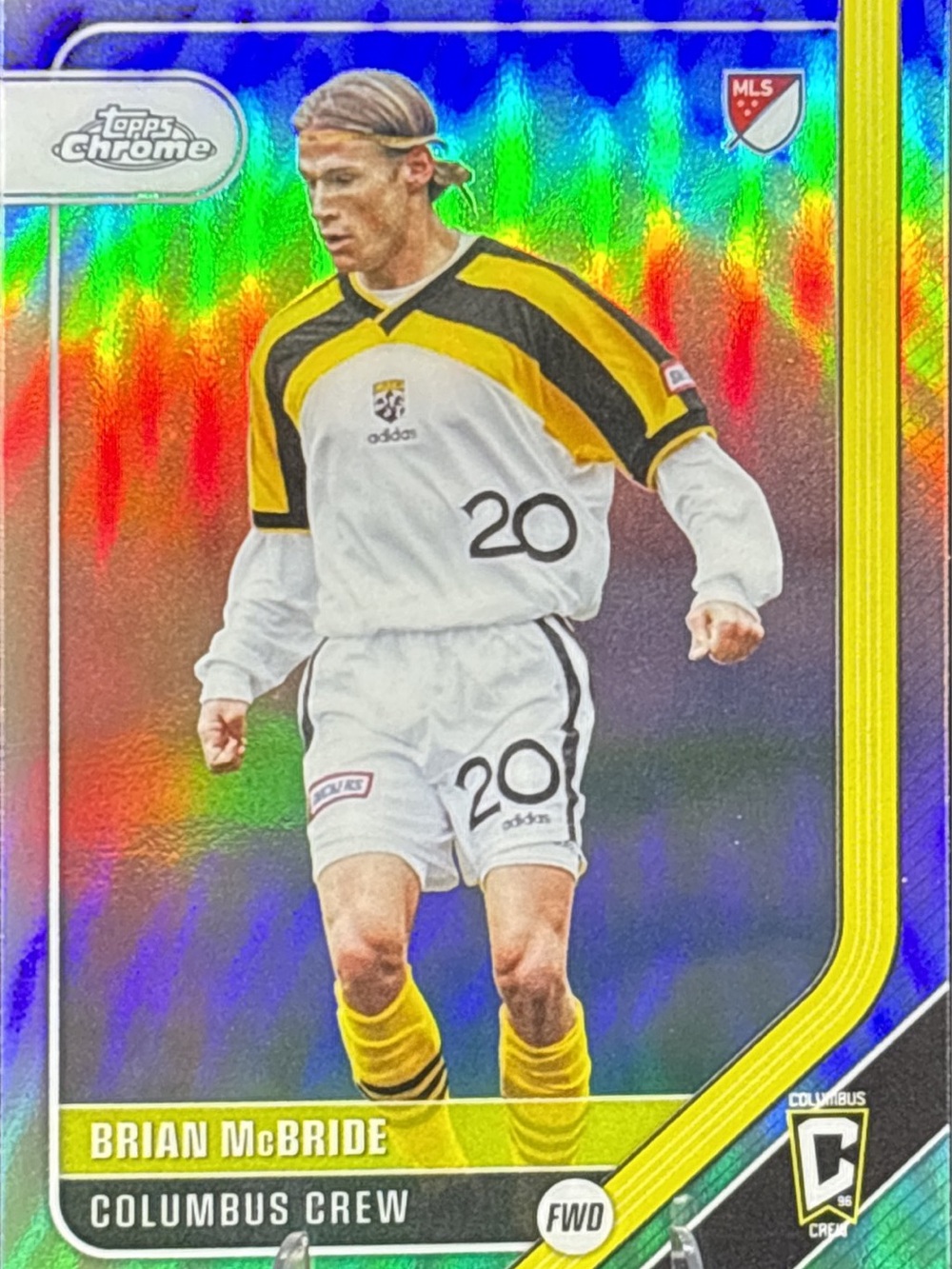 Topps Chrome Columbus Crew Brian McBride Soccer Card - Refractor
